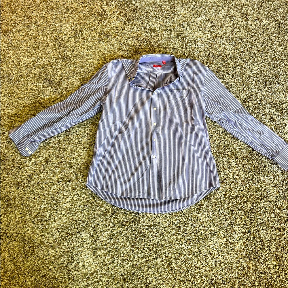 Purple & White Pinstripe Button Down | Men’s Button Down Shirt | Men’s Workwear